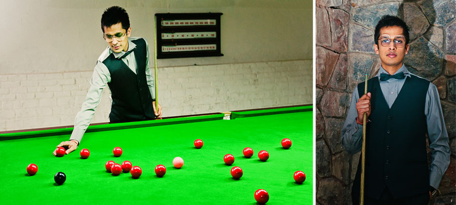 Portraits of a Snooker Player, Aman Goel. Photography by professional Indian photographer Naina Redhu of Naina.co