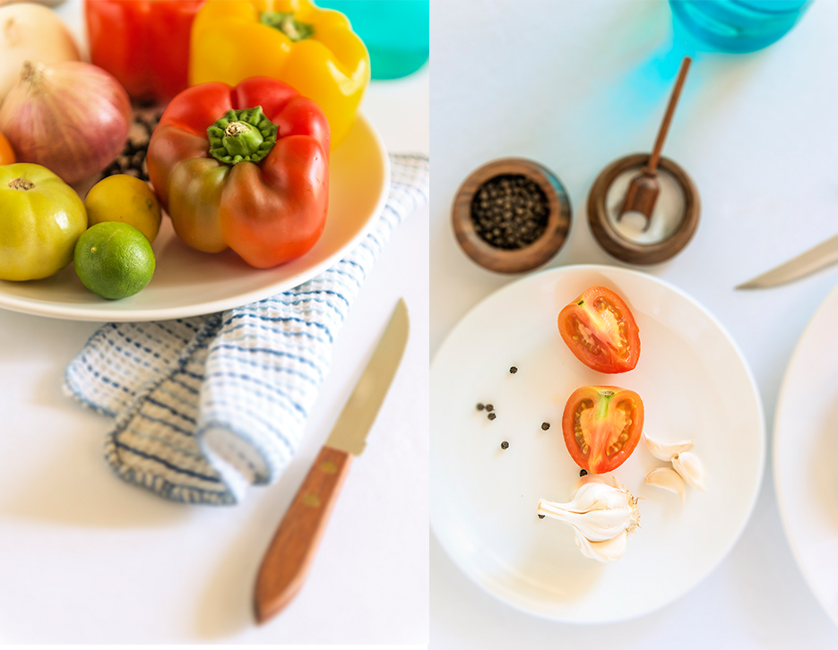 Bell Pepper, Tomato & Onion Salad. Food photography. Photography by professional Indian lifestyle photographer Naina Redhu of Naina.co