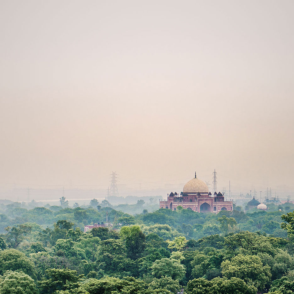 Buy a print of New Delhi's famous monument, the Humayun's Tomb, as photographed from The Oberois Hotel's roof by Naina Redhu