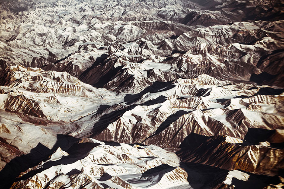 Buy a print of snow-capped peaks in the Ladakh mountain ranges as photographed by Naina Redhu