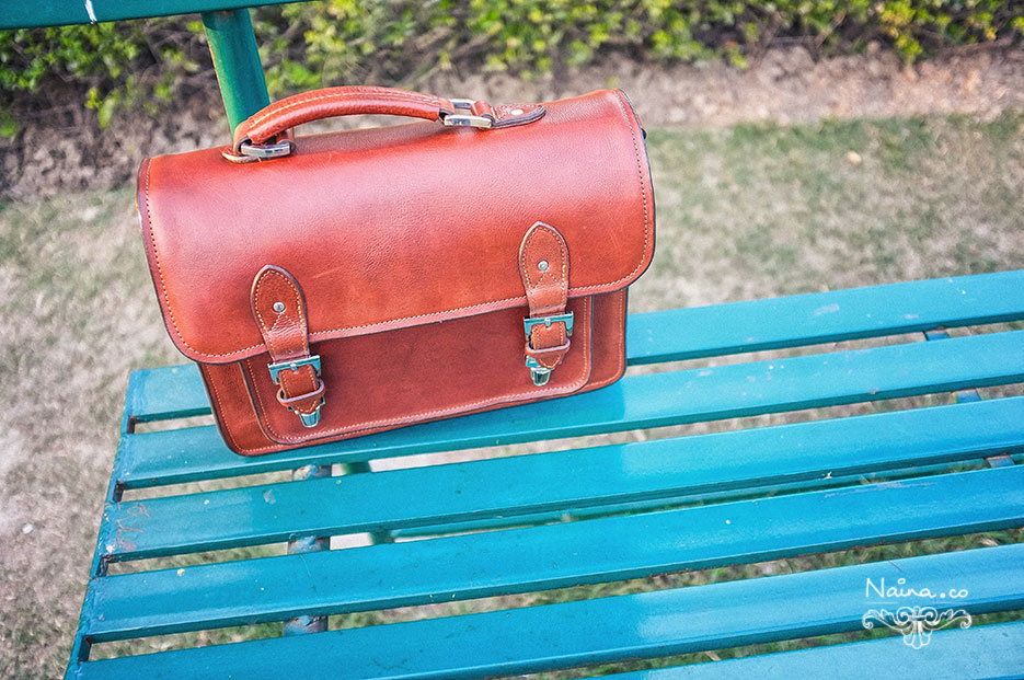 ONA Bags, Brooklyn Camera Bag in Leather Chestnut, photographed by Lifestyle photographer, blogger Naina Redhu of Naina.co