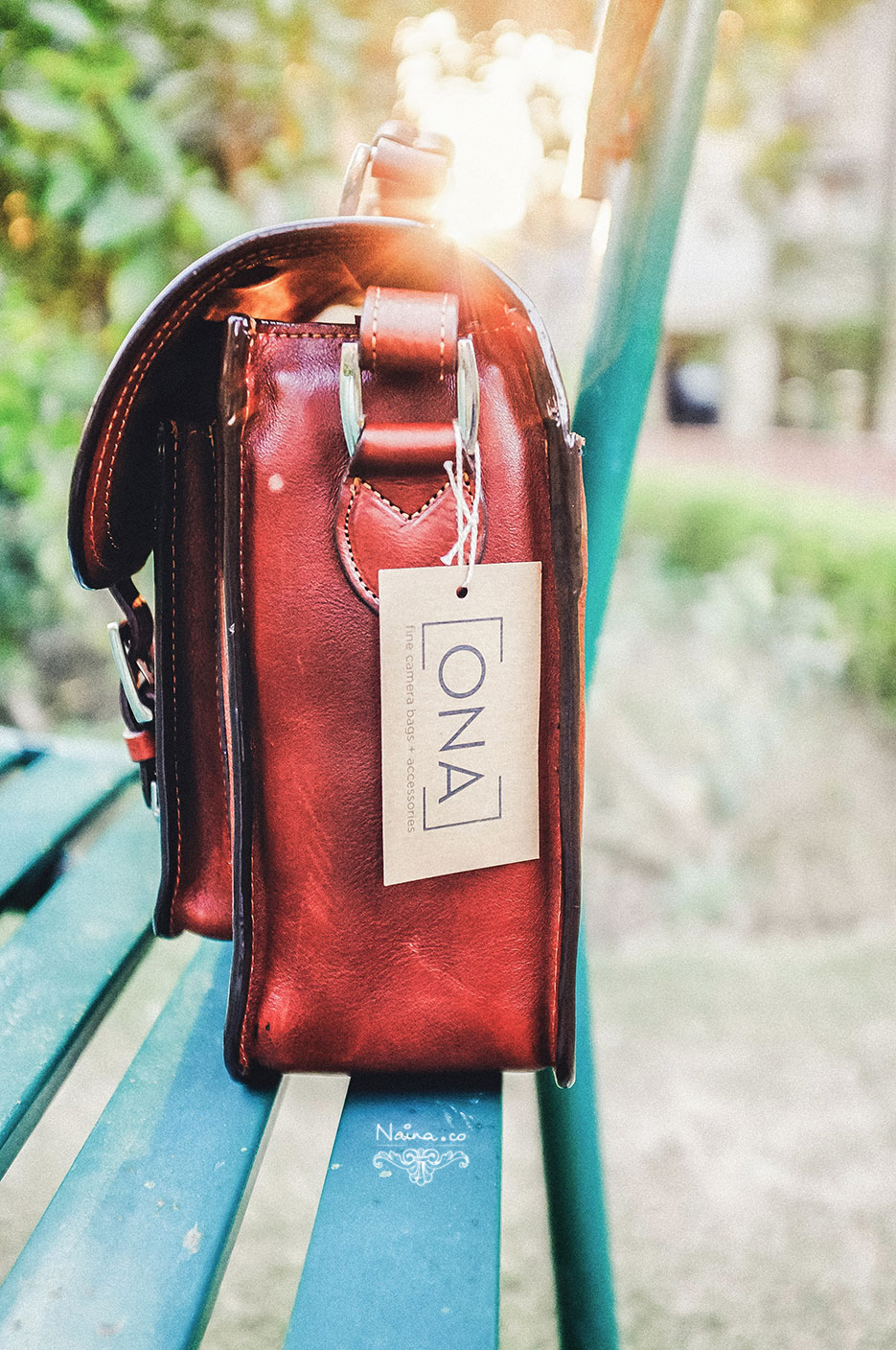 ONA Bags, Brooklyn Camera Bag in Leather Chestnut, photographed by Lifestyle photographer, blogger Naina Redhu of Naina.co