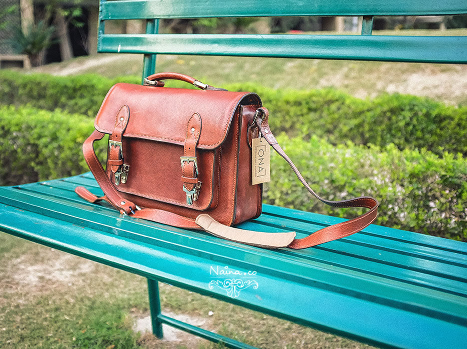 ONA Bags, Brooklyn Camera Bag in Leather Chestnut, photographed by Lifestyle photographer, blogger Naina Redhu of Naina.co