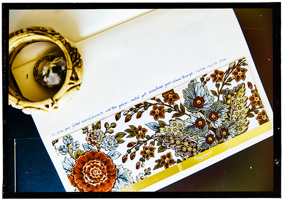 Collage, Favorite Things : Jewelry, Journal, Pressed Flowers, Silk, Candle stand, Porcelain. Photography by professional Indian lifestyle photographer Naina Redhu of Naina.co