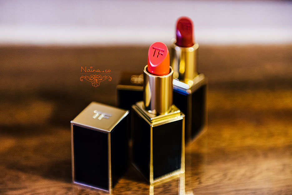 Tom Ford Lipsticks, Wild Ginger, Scarlet Rouge. Cosmetics photographed by Lifestyle Photographer Naina Redhu of Naina.co