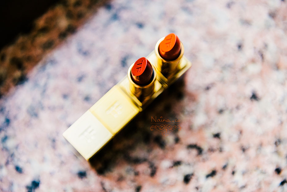 Tom Ford Lipsticks, Wild Ginger, Scarlet Rouge. Cosmetics photographed by Lifestyle Photographer Naina Redhu of Naina.co