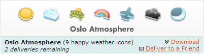 this clearly shows that I can send the delivery or trade the Oslo Atmosphere icon set only two more times - does that mean that I cannot e-mail the zip file to friends?