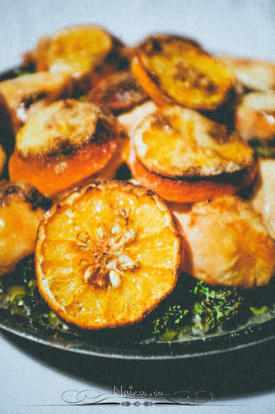 Stack of Oranges, Chicken Parsley Peas, Lifestyle Photographer Naina.co