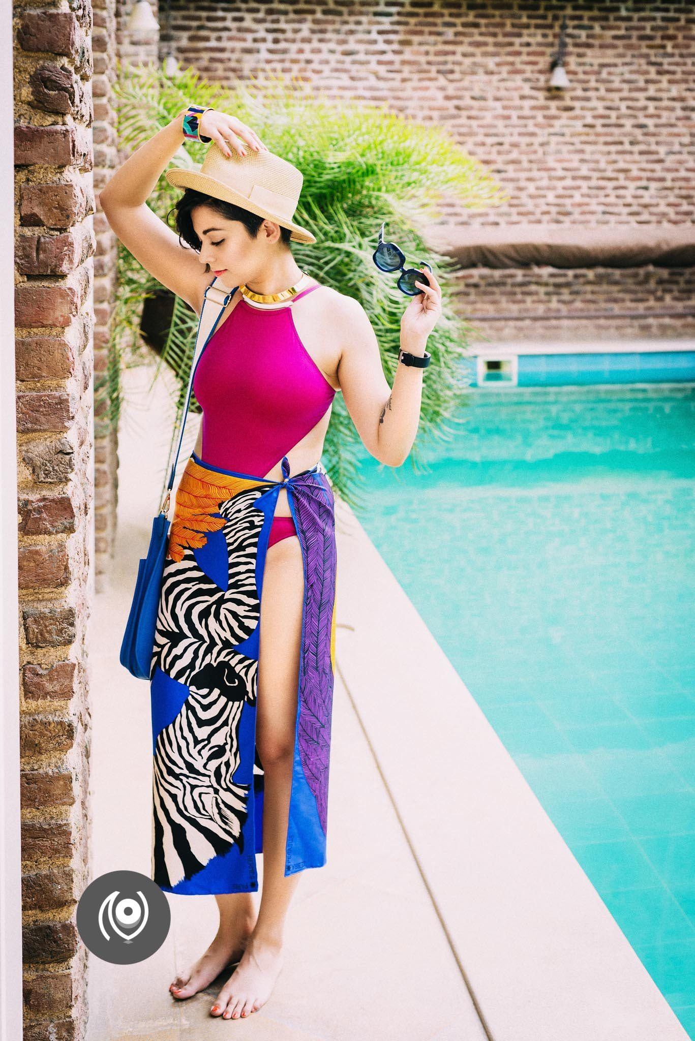 #CoverUp 40, Hermes Swimwear, Poolside Blue Brilliance, #EyesForLuxury, Naina.co Luxury & Lifestyle, Photographer Storyteller, Blogger. 