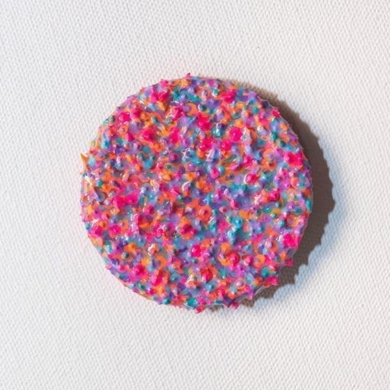 Coral Floor, Coral, Pink, Magenta, Ocean, Impressionism, Impressionist, Naina.co, Naina Redhu, KhaosPhilos, colorful, flower garden, 2.5 inch brooch, wearable art brooch, wooden brooch, wear a painting, wearapainting, wearableart, wear art, art i can wear, art you can wear, acrylic painting, hand painted, indian artist, indian female artist, contemporary art, modern artist, indian contemporary art, indian contemporary artist, contemporary art india, impressionism in india, flowers, garden, coral reef