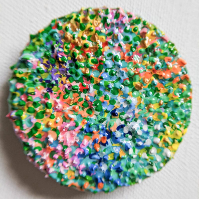 Bauerngarten, Gustav Klimt, Impressionism, Impressionist, Naina.co, Naina Redhu, KhaosPhilos, surreal, colorful, flower garden, 2.5 inch brooch, wearable art brooch, wooden brooch, wear a painting, wearapainting, wearableart, wear art, art i can wear, art you can wear, acrylic painting, hand painted, indian artist, indian female artist, contemporary art, modern artist, indian contemporary art, indian contemporary artist, contemporary art india, impressionism in india, flowers, garden, 1906,
