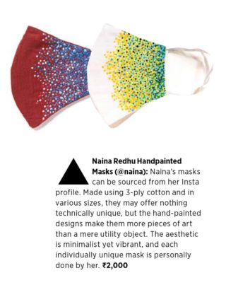face masks, hand-painted mask, Made In India, KhaosPhilos, Naina Redhu, Naina.co, Independent Artist Masks, India Art Mask, Art Mask India, Mand World Magazine, Press, Magandeep Singh