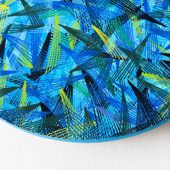 newsprint, art series, acrylics on canvas, the fourth pillar, loss of trust, media landscape, naina redhu, naina, naina.co, khaosphilos, circular canvas, round canvas, stretched canvas, original art, contemporary art, contemporary artist, abstract art, abstract paintings, indian art, indian artist, news, print, freedom of press, freedom of speech, freedom of expression