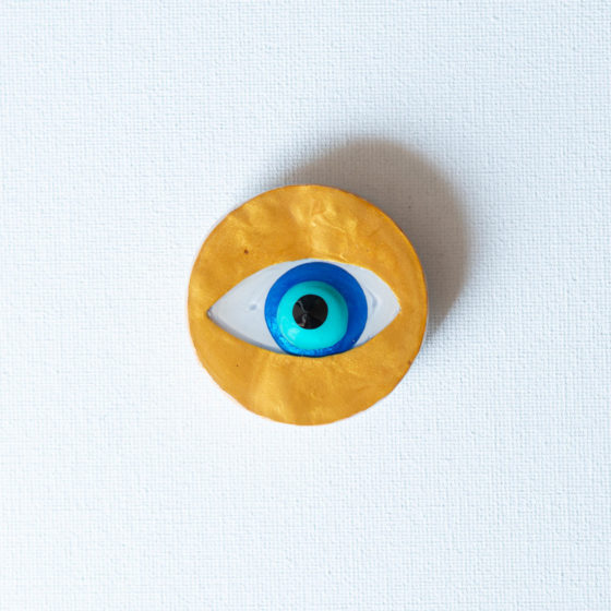 Blue Eyed 001 Brooch, 2 Inches, 2021