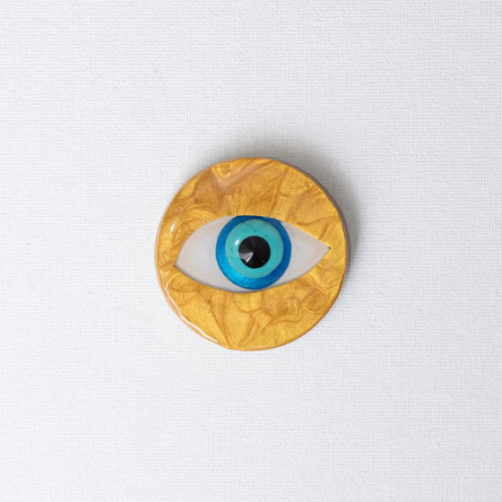 Blue Eyed 004 Brooch, 2 Inches, 2021