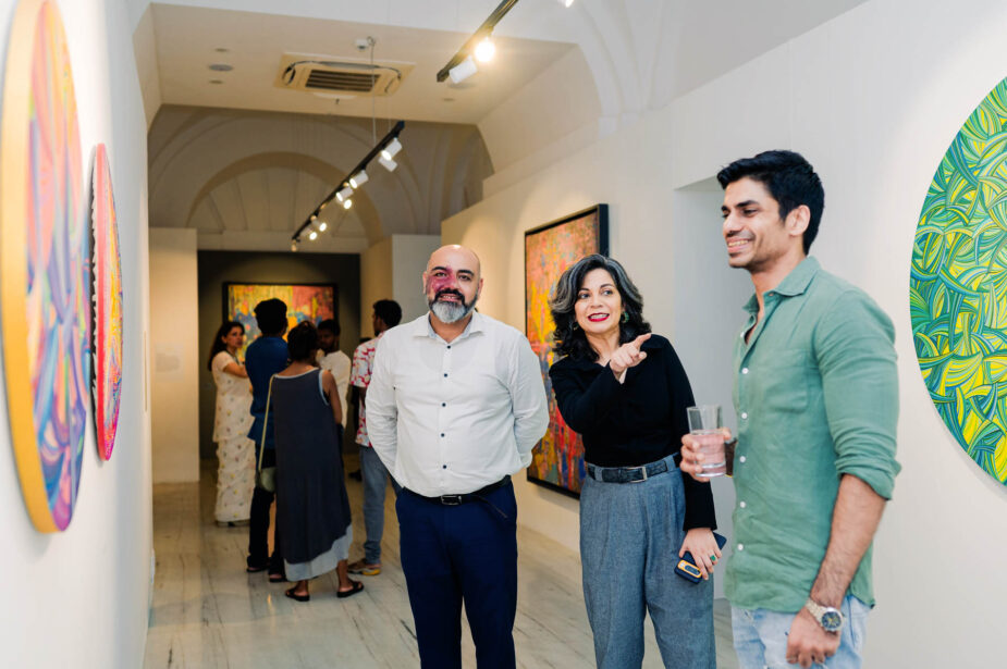 naina.co, naina redhu, artist, the art qurious, TAQ, art gallery, gallery show, group show, geometric abstraction, circular canvas, khaosphilos, Adelaide, south Australia, india, acrylics on canvas, original art, contemporary art, colorful art, Travancore palace, new delhi