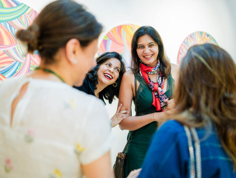 naina.co, naina redhu, artist, the art qurious, TAQ, art gallery, gallery show, group show, geometric abstraction, circular canvas, khaosphilos, Adelaide, south Australia, india, acrylics on canvas, original art, contemporary art, colorful art, Travancore palace, new delhi