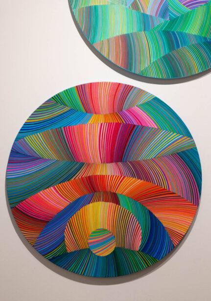 naina.co, naina redhu, artist, the art qurious, TAQ, art gallery, gallery show, group show, geometric abstraction, circular canvas, khaosphilos, Adelaide, south Australia, india, acrylics on canvas, original art, contemporary art, colorful art, Travancore palace, new delhi