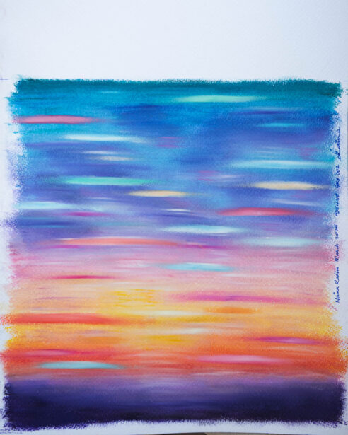 Adelaide sky painting, Adelaide artist, Australian artist, oil pastels, watercolour paper, sennelier, Australian sky art, oil painting, Adelaide photographer, naina.co, naina Redhu, landscape painter, abstract artist, khaosphilos, oil on paper, sky abstract
