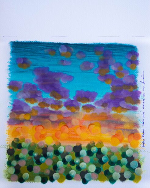 Adelaide sky painting, Adelaide artist, Australian artist, oil pastels, watercolour paper, sennelier, Australian sky art, oil painting, Adelaide photographer, naina.co, naina Redhu, landscape painter, abstract artist, khaosphilos, oil on paper, sky abstract