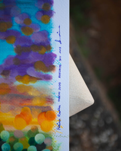 Adelaide sky painting, Adelaide artist, Australian artist, oil pastels, watercolour paper, sennelier, Australian sky art, oil painting, Adelaide photographer, naina.co, naina Redhu, landscape painter, abstract artist, khaosphilos, oil on paper, sky abstract