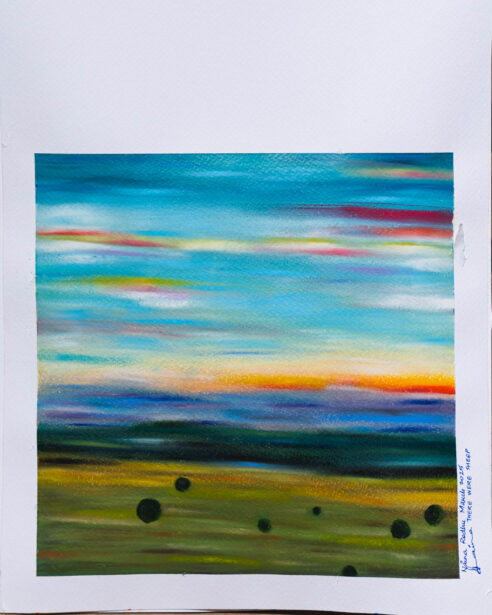 Adelaide sky painting, Adelaide artist, Australian artist, oil pastels, watercolour paper, sennelier, Australian sky art, oil painting, Adelaide photographer, naina.co, naina Redhu, landscape painter, abstract artist, khaosphilos, oil on paper, sky abstract