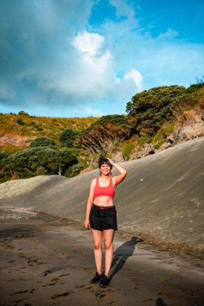 naina redhu, naina.co, new zealand, auckland, piha beach, black sand, tourism, travel photographer, ocean, self portraits, writer, blogger, experience collector, Adelaide photographer, sunset, waves, the gap
