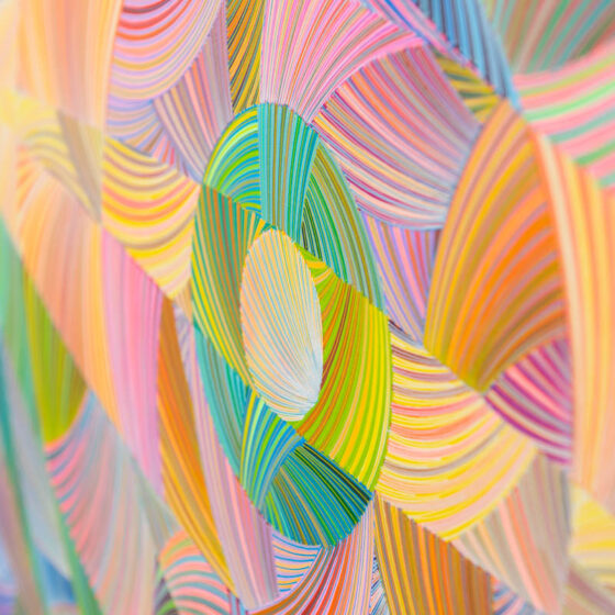 Naina Redhu, naina.co, contemporary art, abstract art, tondo, professional artist, round canvas, acrylics on canvas, synthetic polymer on canvas, original painting, Adelaide artist, Australia, Australian, 45, 90 cms diameter, khaosphilos, art by naina, signature style, 2025, eye, opening, third eye, chakra, awakening, waking up, transformation, Adelaide painter, contemporary artist