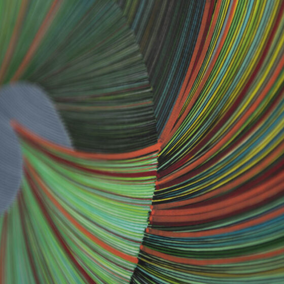 Naina Redhu, naina.co, contemporary art, abstract art, tondo, professional artist, round canvas, acrylics on canvas, synthetic polymer on canvas, original painting, Adelaide artist, Australia, Australian, Bite-Me, 16 inches diameter, khaosphilos, art by naina, signature style, 2025, ouroboros, cyclical, green, snake, awakening, waking up, transformation, Adelaide painter, contemporary artist