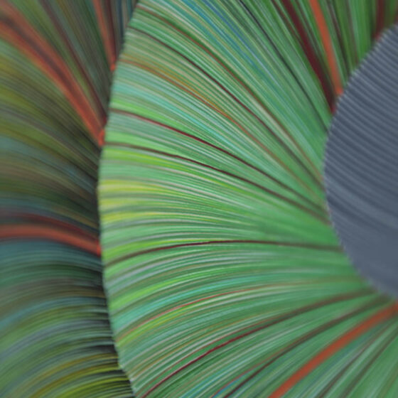 Naina Redhu, naina.co, contemporary art, abstract art, tondo, professional artist, round canvas, acrylics on canvas, synthetic polymer on canvas, original painting, Adelaide artist, Australia, Australian, Bite-Me, 16 inches diameter, khaosphilos, art by naina, signature style, 2025, ouroboros, cyclical, green, snake, awakening, waking up, transformation, Adelaide painter, contemporary artist