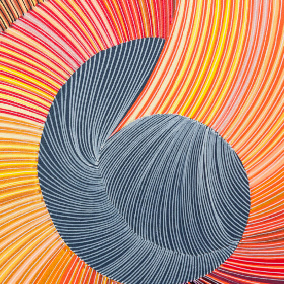 Naina Redhu, naina.co, contemporary art, abstract art, tondo, professional artist, round canvas, acrylics on canvas, synthetic polymer on canvas, original painting, Adelaide artist, Australia, Australian, system of becoming, 90 cms diameter, khaosphilos, art by naina, signature style, 2025, ouroboros, green, yellow, ochre, ourobori, snake eating its tail, rebirth, transformation, Adelaide painter, contemporary artist
