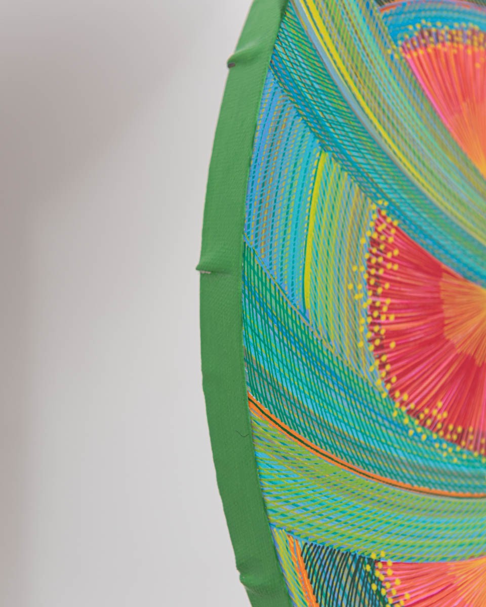 Red Gum Flowers, 2026. Synthetic polymer paint on canvas. 16 inches diameter. - Image 6