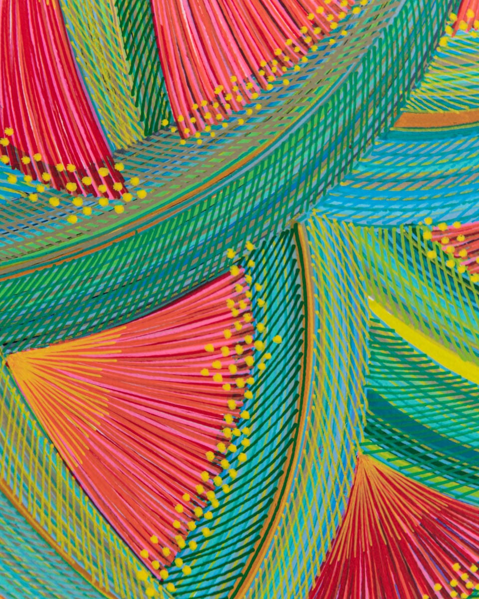 Red Gum Flowers, 2026. Synthetic polymer paint on canvas. 16 inches diameter. - Image 5